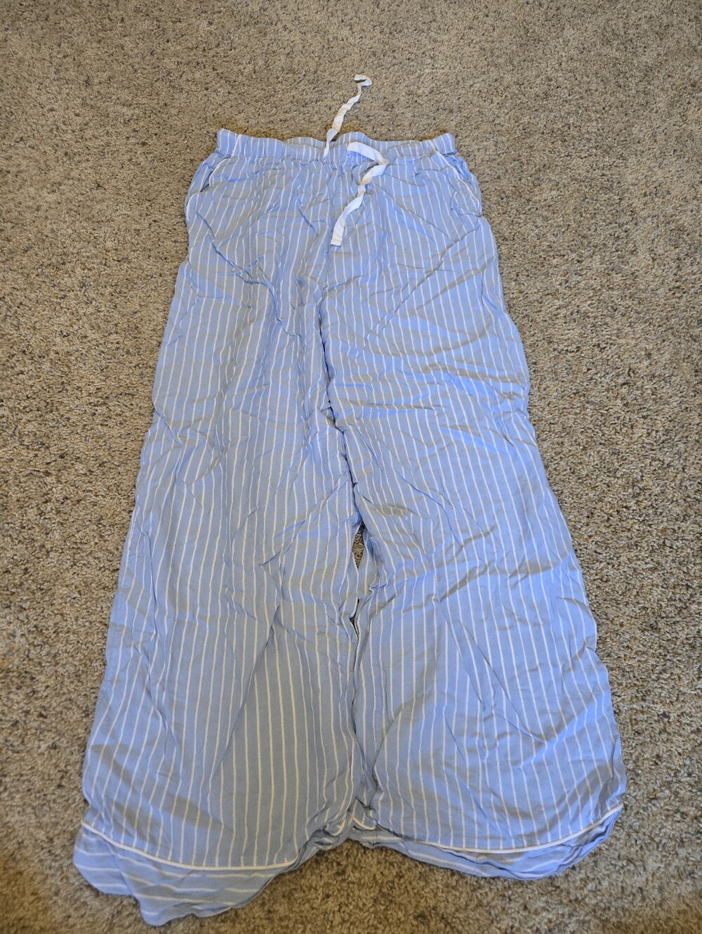Stars Above Light Blue Striped Kids Lounge Pants